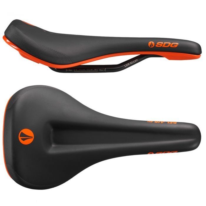 SDG Bel Air V3 Max Lux-Alloy Saddle - Black / Orange - Image 1