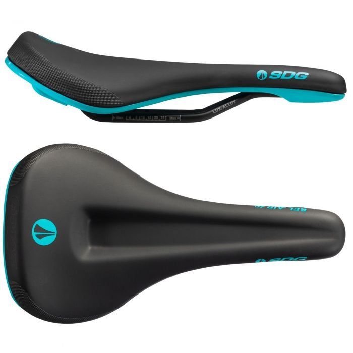 SDG Bel Air V3 Max Lux-Alloy Saddle - Black / Turquoise - Image 1