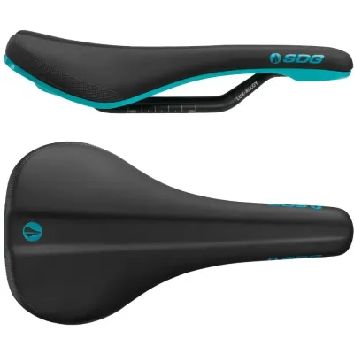 SDG Bel Air V3 Max Lux-Alloy Saddle - Black / Turquoise - Thumbnail 2