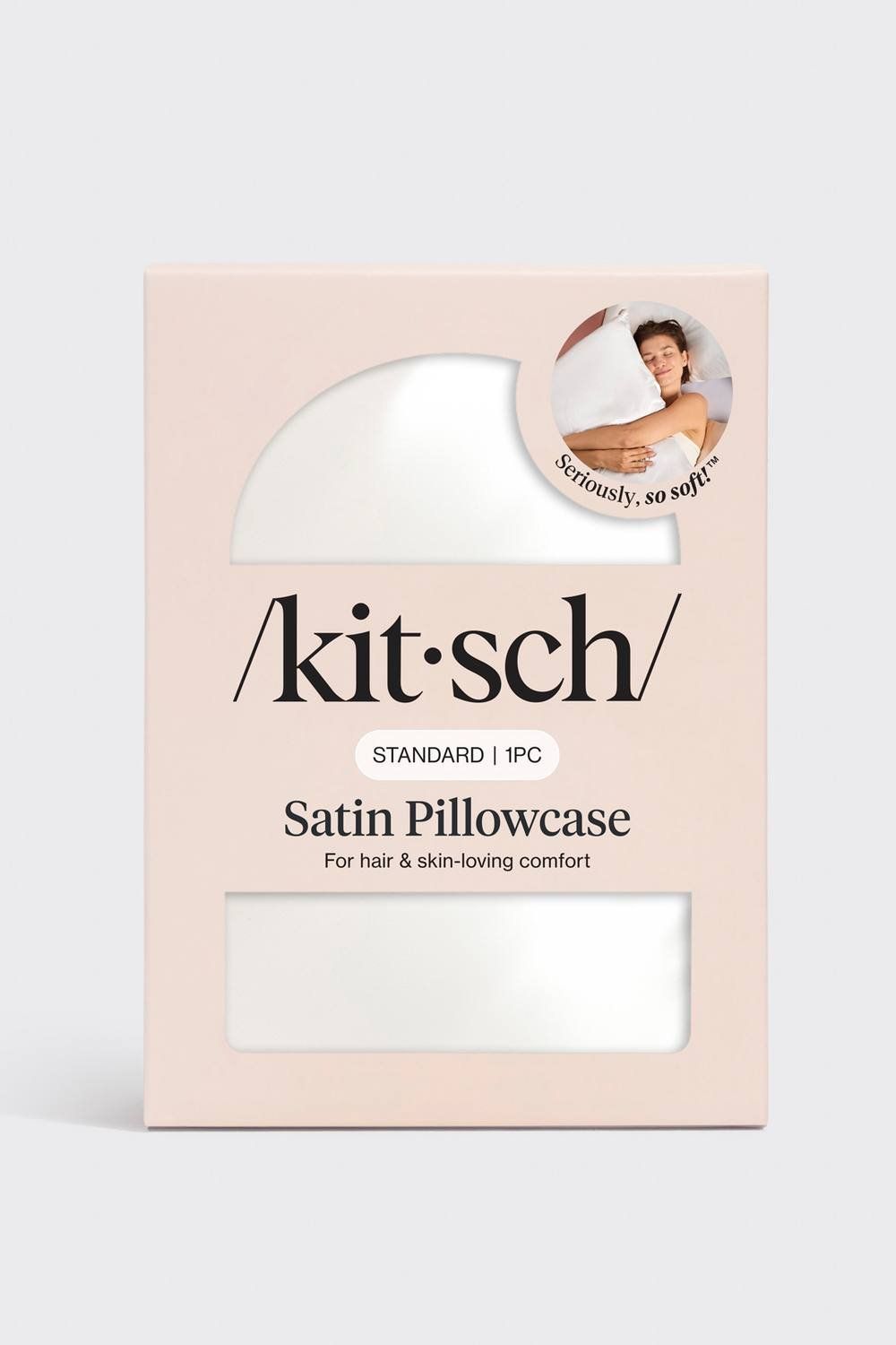 Kitsch Women's Satin Pillowcase Standard in Ivory - Image 1