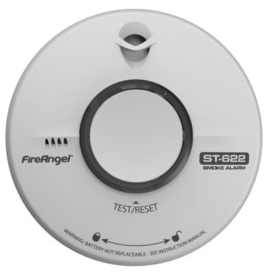 10 Year Replaceable Battery Smoke Alarm - White