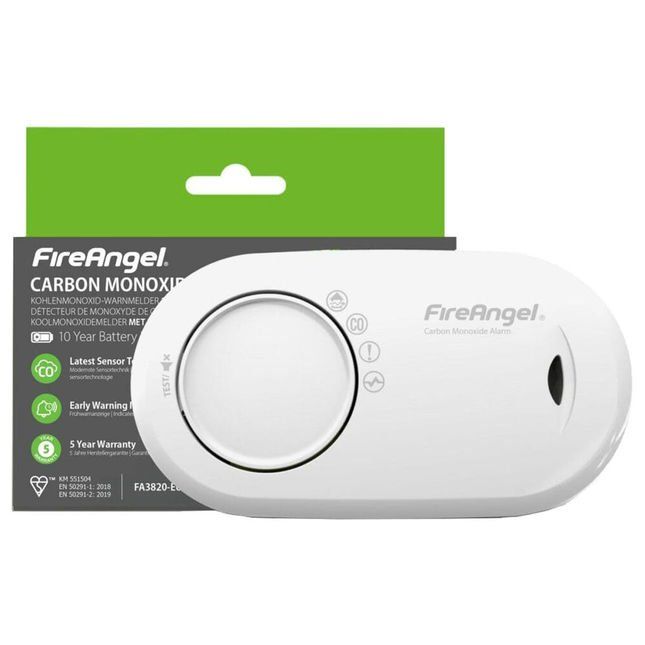 FIREANGEL FA3820-EUX10 Carbon Monoxide Alarm - White - Image 1
