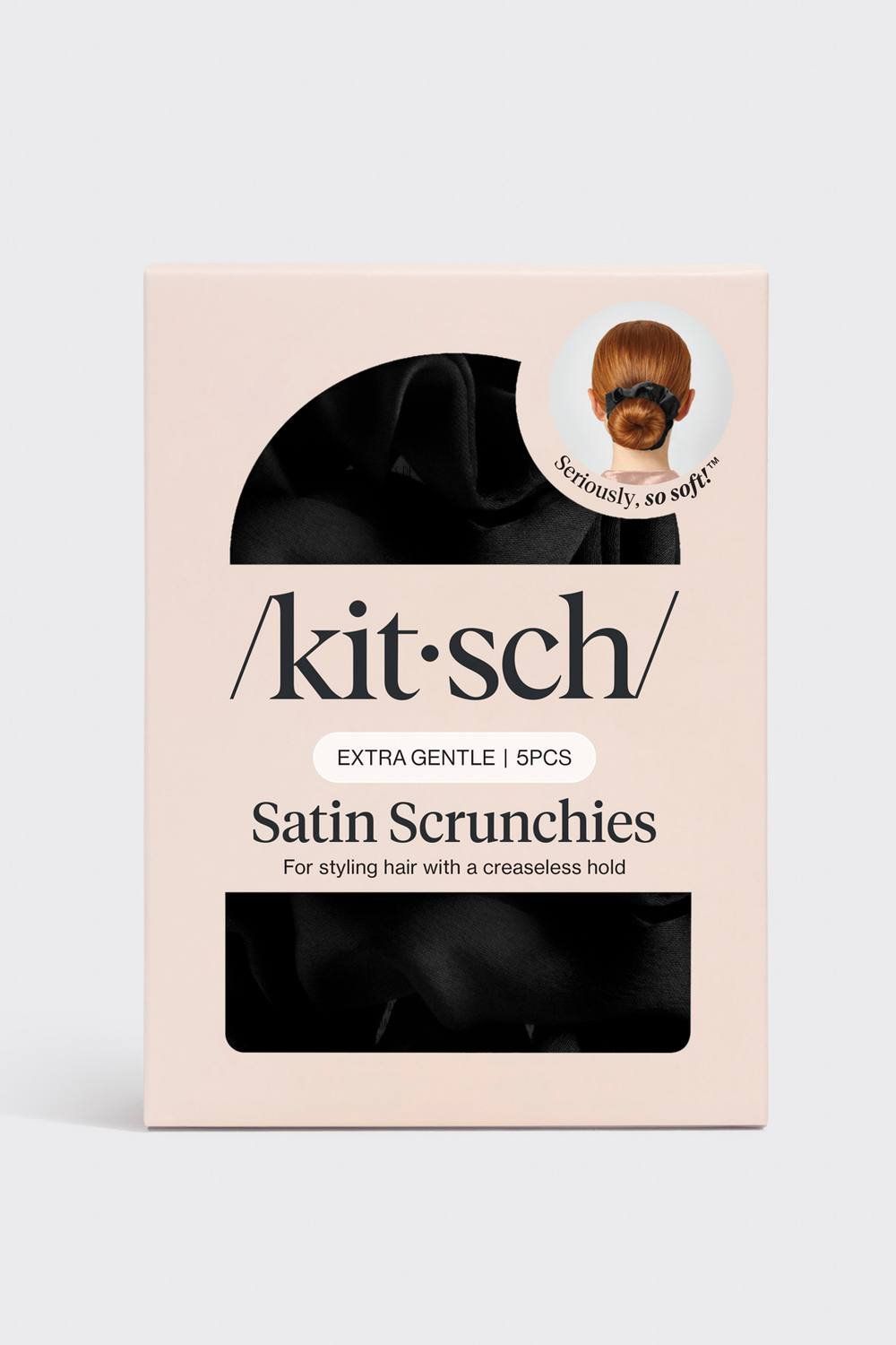 Kitsch Women's Satin Sleep Scrunchies 5pc Set - Black - Image 1