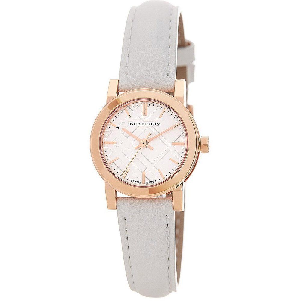 Burberry BU9209 Rose Gold Tone White Leather Women's Watch - Image 1