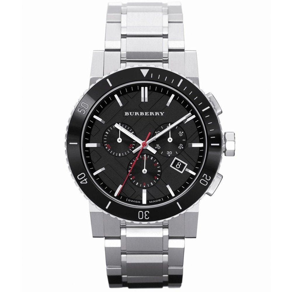 Burberry BU9380 Black Dial Chronograph Stainless Steel Men's Watch - Image 1