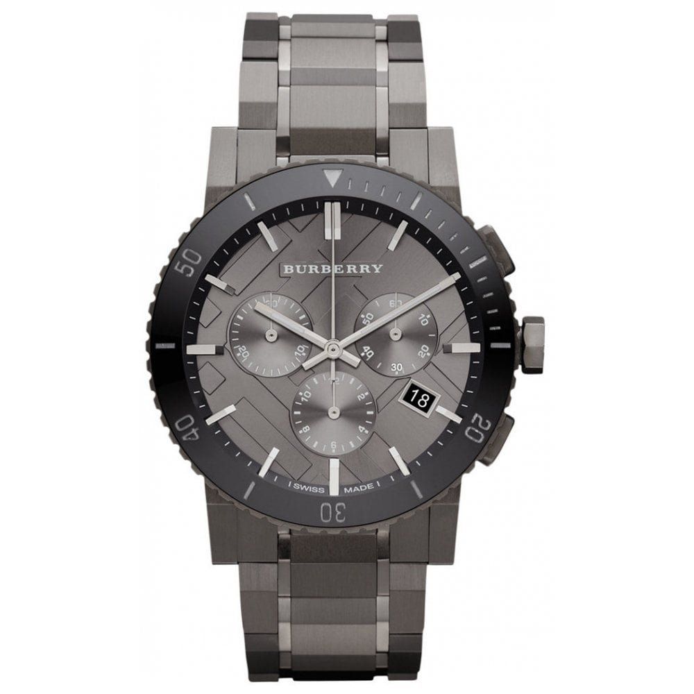 Burberry BU9381 Gunmetal Dial Grey Ion-Plated Stainless Steel Men's Watch - Image 1