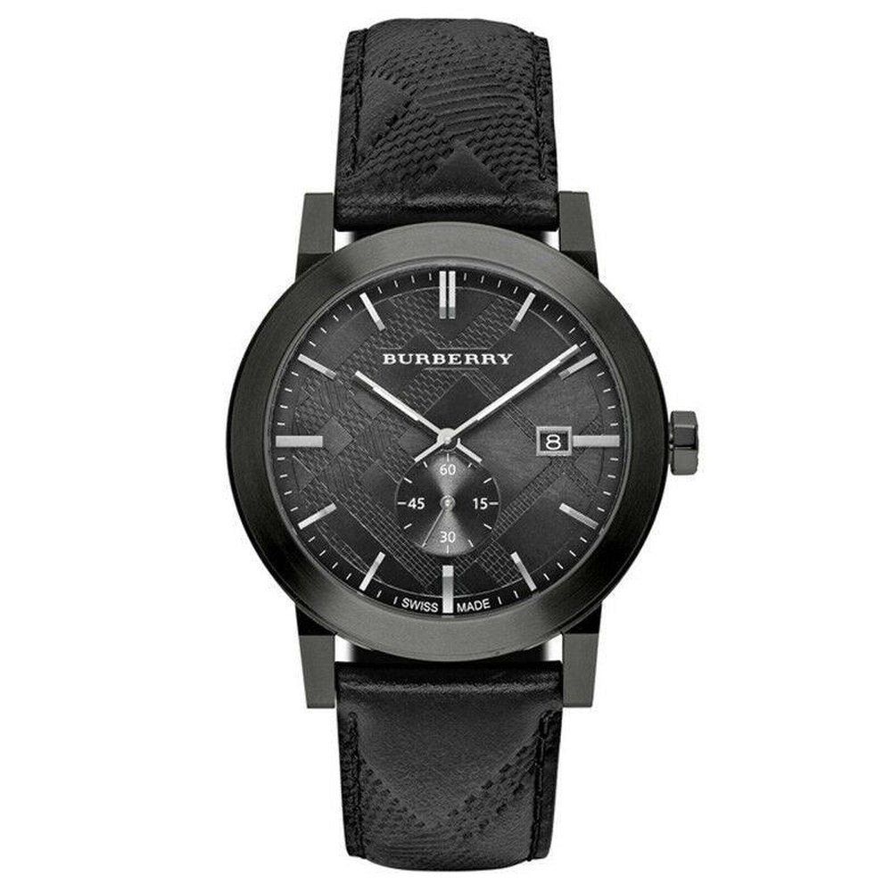 Burberry BU9906 City Black Leather Strap Men's Watch - Image 1