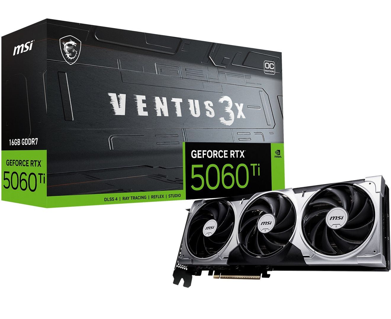 MSI VENTUS GeForce RTX 5060 TI 16G 3X OC NVIDIA 16 GB GDDR7 - Image 1
