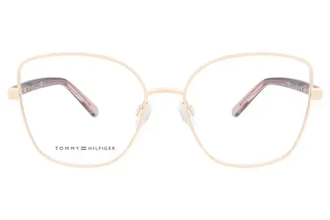 Tommy Hilfiger Kobieta Tommy Hilfiger TH 1962 DDB Oprawki optyczne Metal Złoty Cat Eye - Thumbnail 2