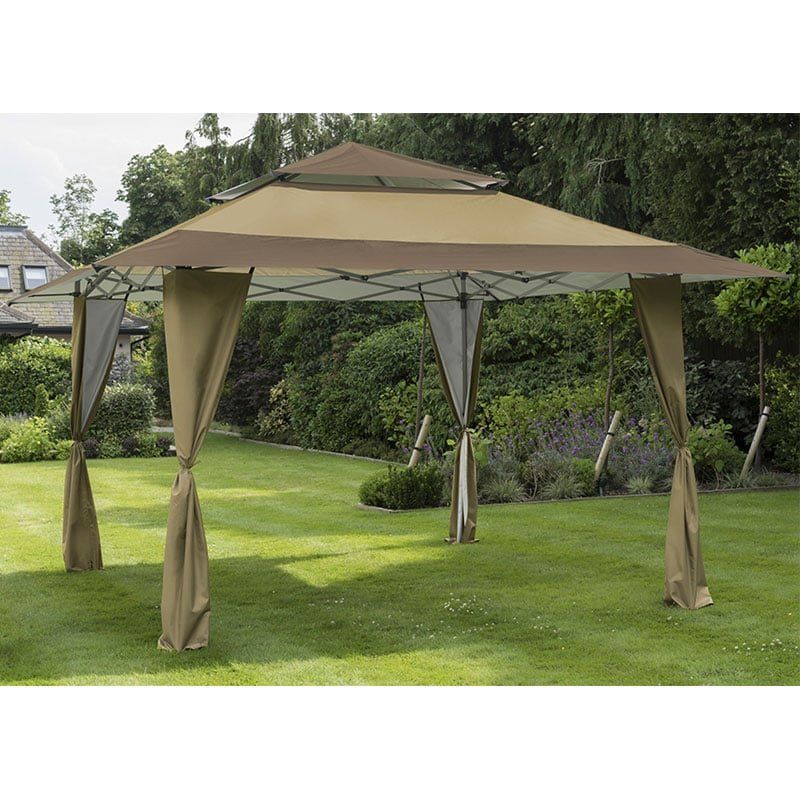 13' x 13' Garden Must Haves Got It Covered Pop Up Gazebo - Brown (4m x 4m) - Image 1