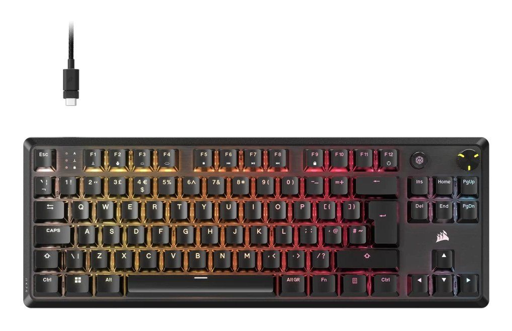 CORSAIR K70 Coreu0026tradeTKL RGB Mechanical Gaming Keyboard - Black, Black - Image 1