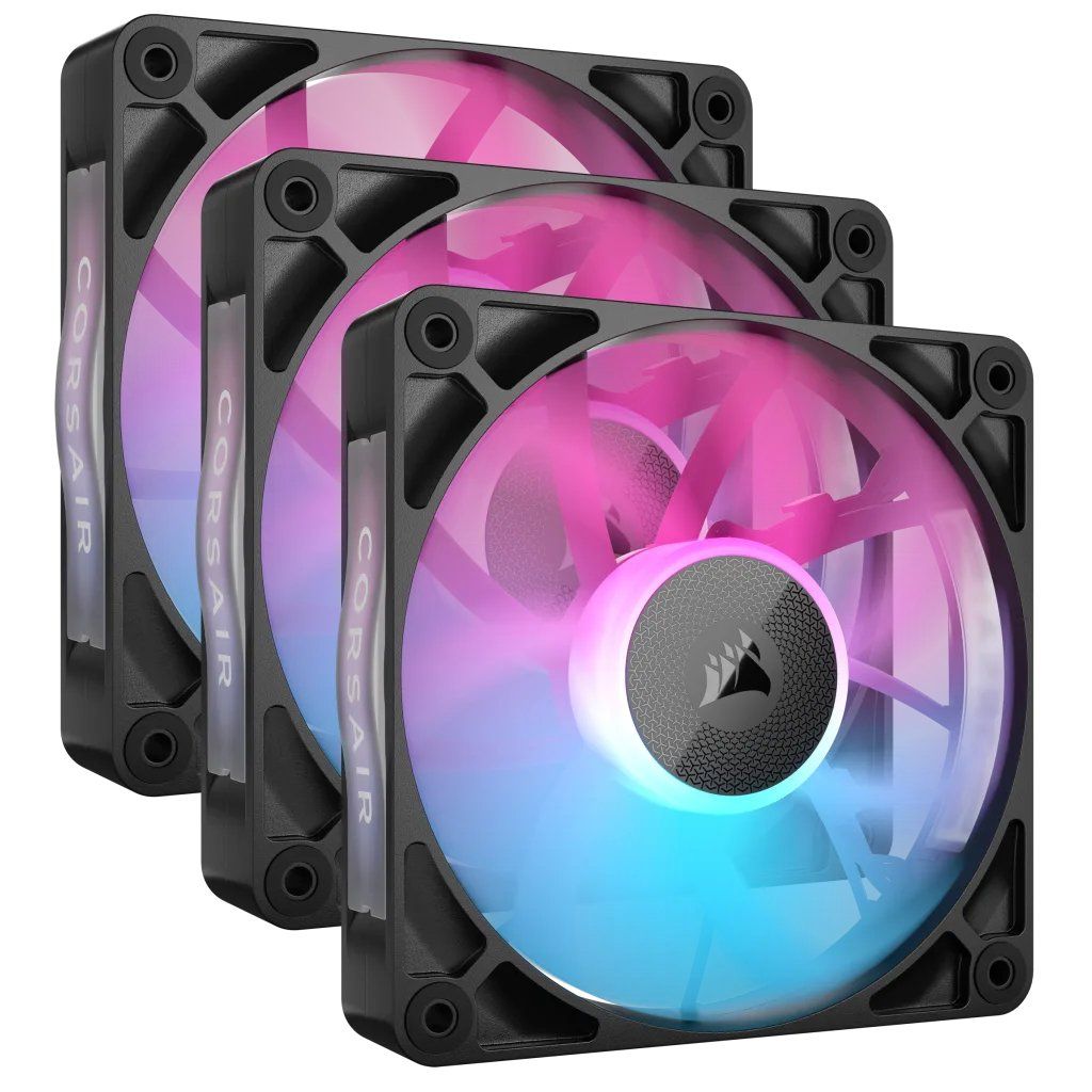 CORSAIR iCUE Link RX RGB Series 120 mm Case Fan - RGB LED, Triple Pack, Black - Image 1