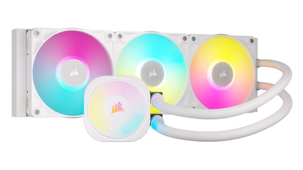 CORSAIR iCUE LINK TITAN 360 RX RGB 360 mm Liquid CPU Cooler - RGB LED, White, White