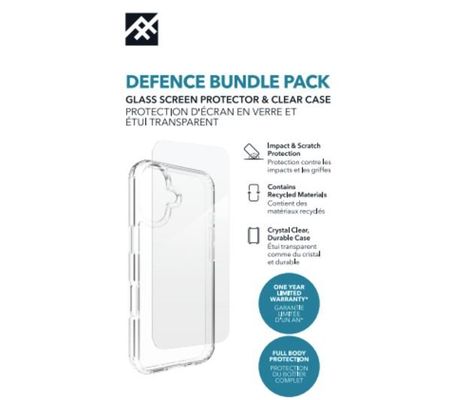 ZAGG Defence iPhone 17 Clear Case & Screen Protector Bundle, Clear