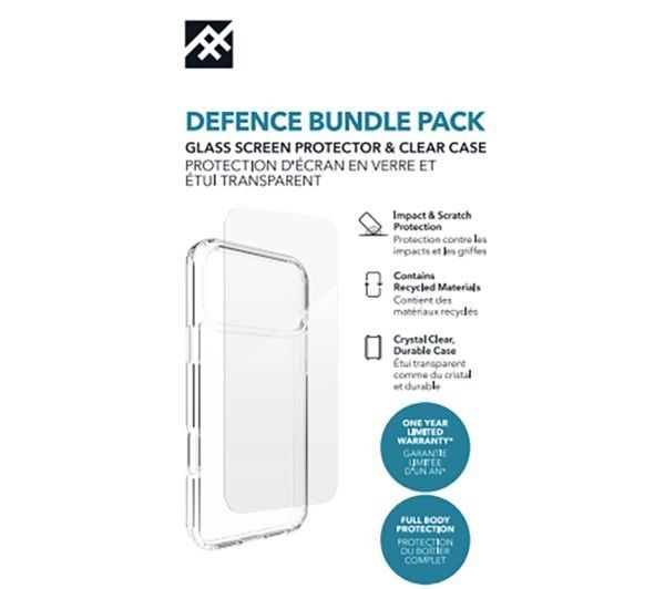 ZAGG Defence iPhone 17 Pro Max Clear Case & Screen Protector Bundle, Clear - Image 1