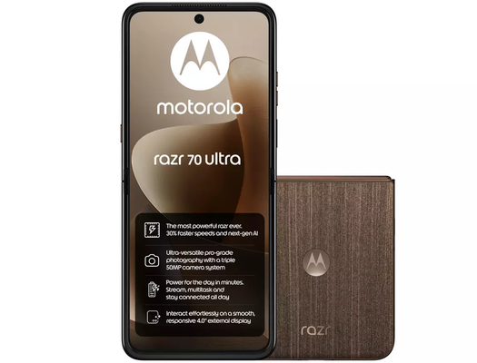 MOTOROLA Razr 70 Ultra - 512 GB, Wood, Brown - Thumbnail 2