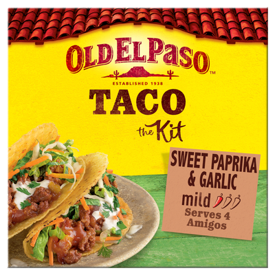Old El Paso Sweet Paprika & Garlic Crunchy Taco Kit 308g