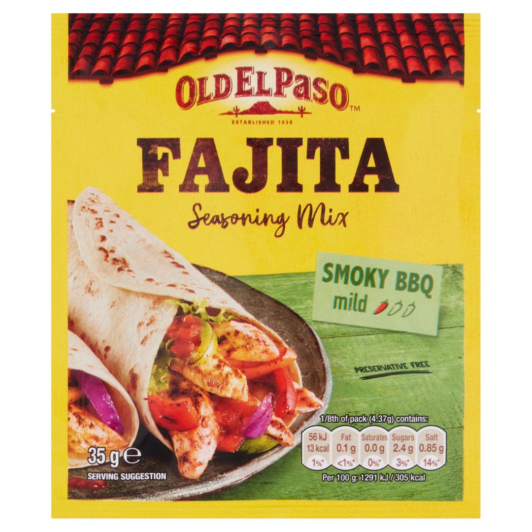 Old El Paso Smoky BBQ Fajita Seasoning Spice Mx 35g - Image 1