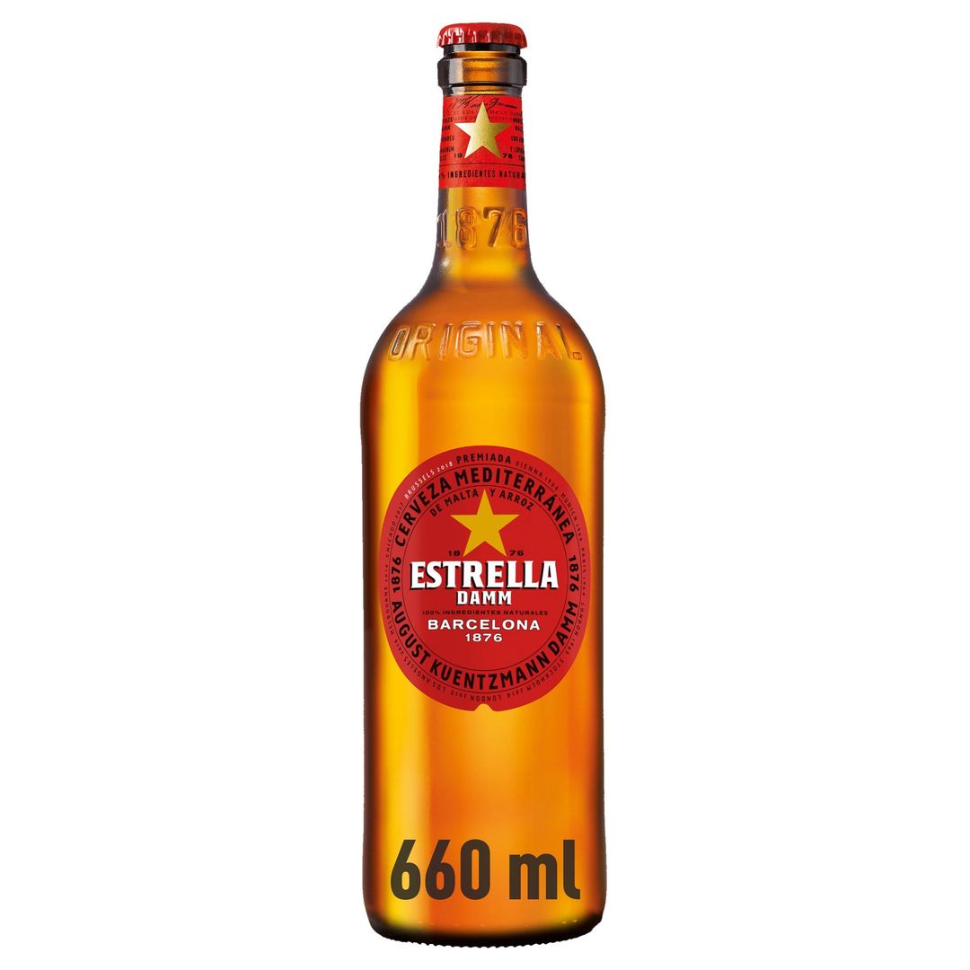 Estrella Damm Premium Lager Beer, 12 x 660 ml - Image 1