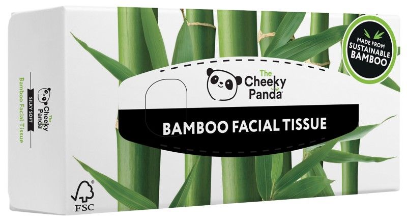 Cheeky Panda Sustainable Plastic-Free Bamboo Flat Box Facial Tissues 3 Ply 80 Sheets Per Pack (Pack 12) - FLAFTX12 - Image 1