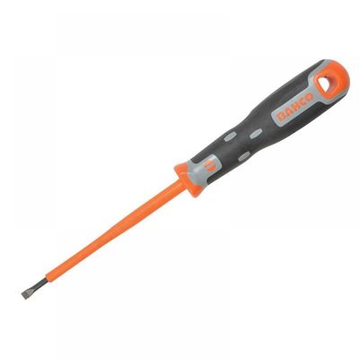 Bahco Tekno+ VDE Insulated Slotted Screwdriver 4mm 100mm