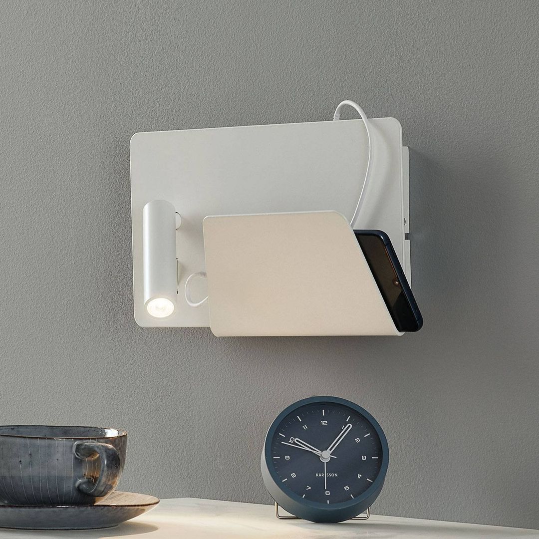 FARO BARCELONA Modern Suau LED wall light with USB charging port - Image 1