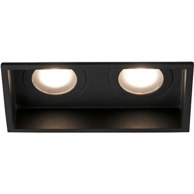 FARO BARCELONA Hyde recessed light, 2-bulb IP44 black - Thumbnail 2