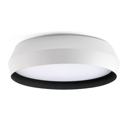 FARO BARCELONA LED ceiling lamp Shoku, white/black, aluminium/PMMA, Ø 35 cm - Thumbnail 2