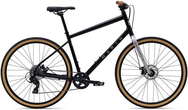 Marin Kentfield 1 Hybrid Bike 2023 BLACK/CHROME - Thumbnail 2