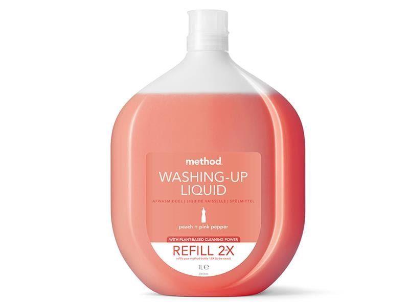 Method, Washing Up Liquid Refill, 1L, Peach & Pink Peppercorns - Orange - Image 1