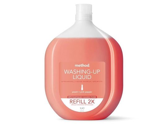 Method, Washing Up Liquid Refill, 1L, Peach & Pink Peppercorns - Orange