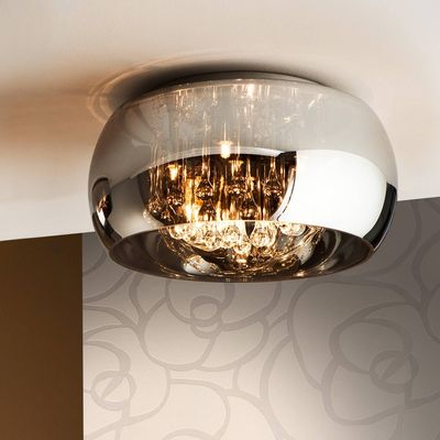 Schuller Valencia Argos LED ceiling light with crystals, Ø 40 cm