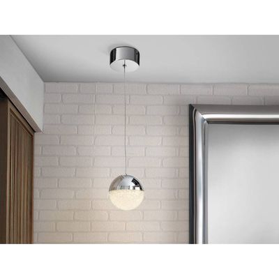 Schuller Valencia Sphere LED hanging light, chrome, 1-bulb, Ø 12 cm - Thumbnail 2