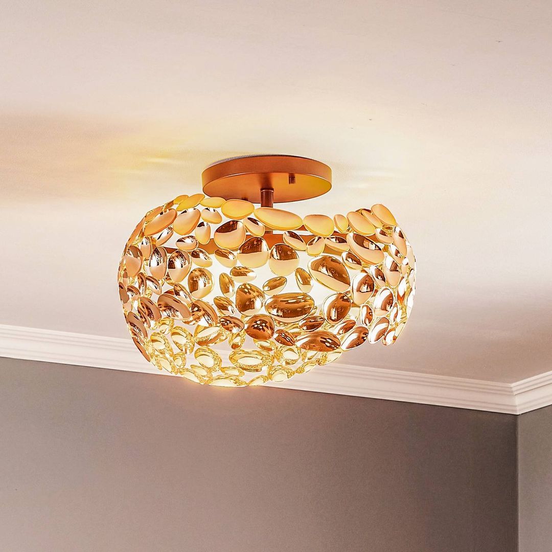 Schuller Valencia Narisa LED ceiling light, Ø 46 cm, rose gold - Image 1
