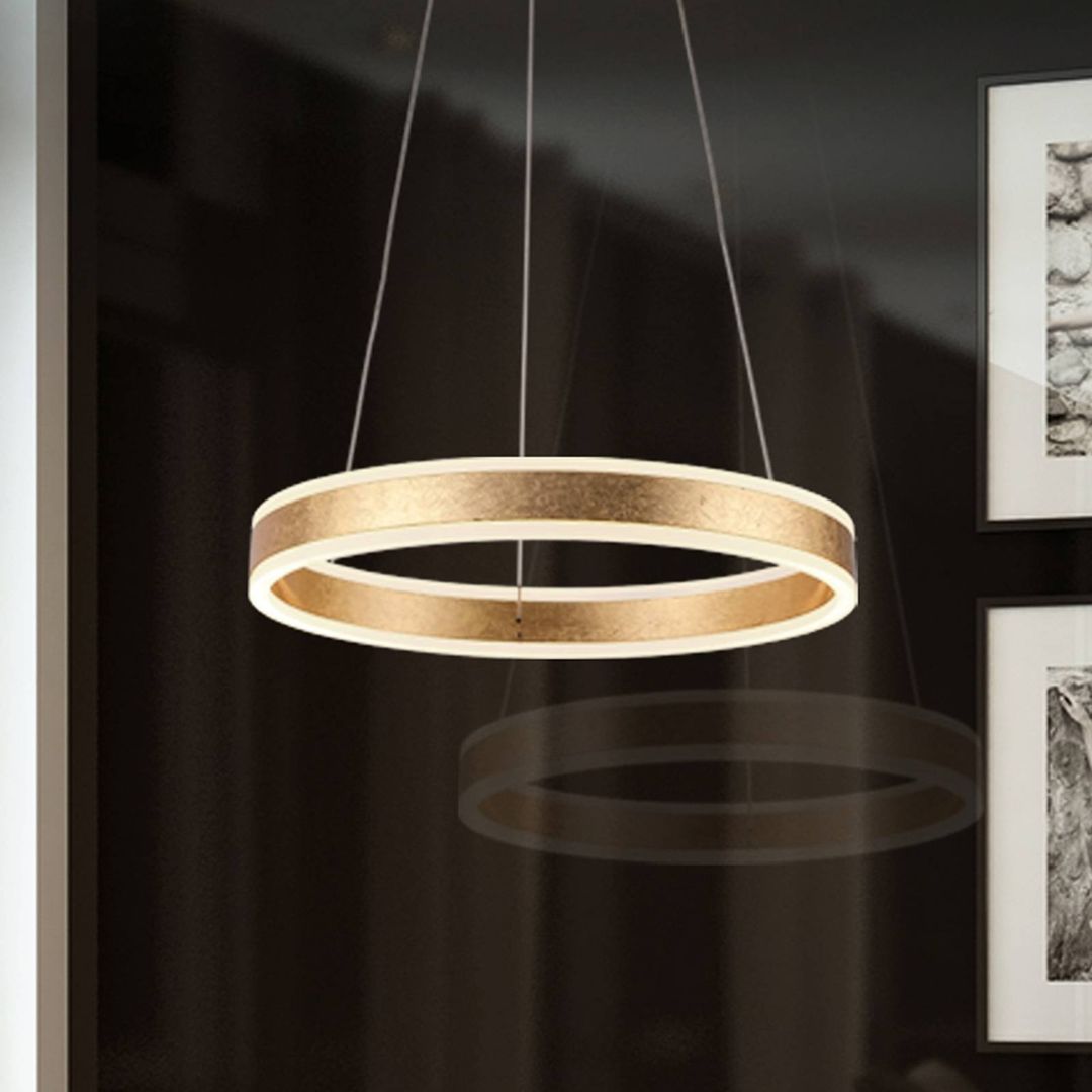 Schuller Valencia LED pendant light Helia, gold-coloured, Ø 50 cm, metal - Image 1