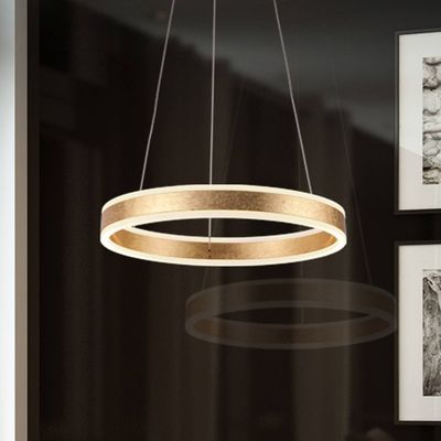 Schuller Valencia LED pendant light Helia, gold-coloured, Ø 50 cm, metal
