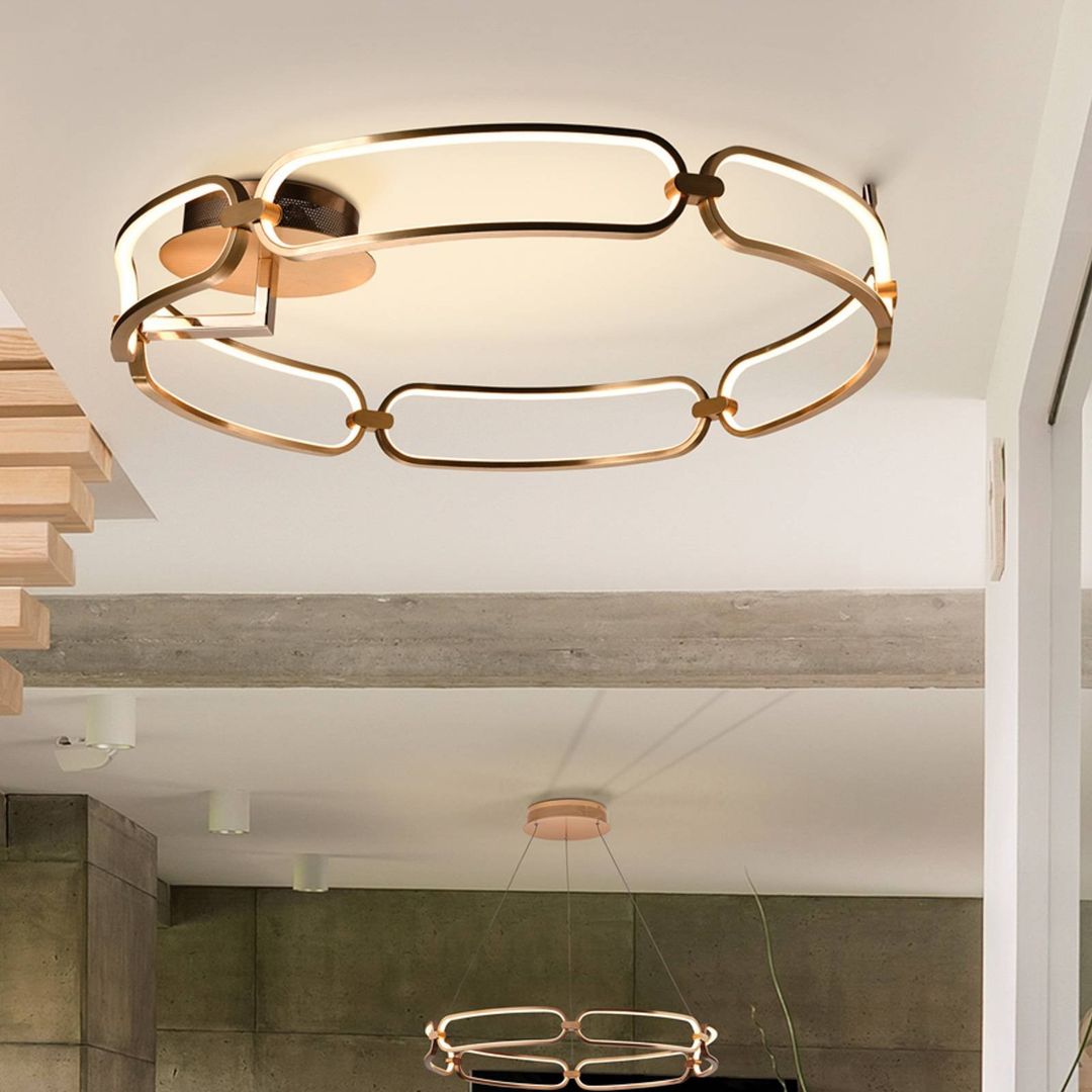 Schuller Valencia Colette LED ceiling light, 6-bulb, rose gold - Image 1