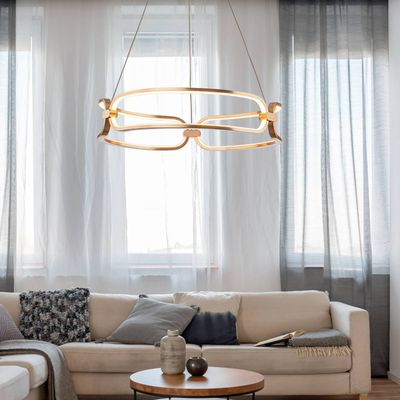 Schuller Valencia Colette LED hanging light, three-bulb, rose gold