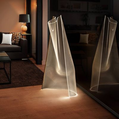 Schuller Valencia Velos LED floor lamp rosé gold organically shaped