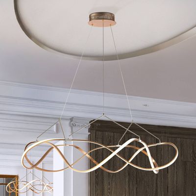Schuller Valencia Molly LED pendant light, rose gold, Ø 110 cm, dimmable
