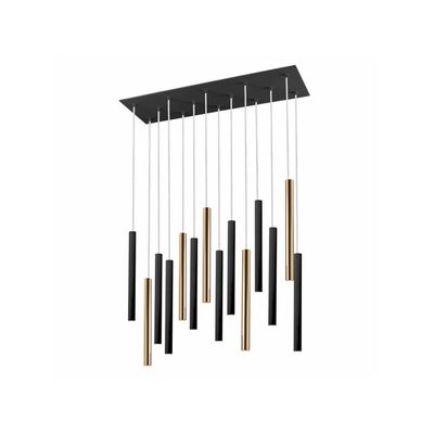 Schuller Valencia LED hanging light Varas, dimmable, 14 lights, gold/black, metal - Thumbnail 2