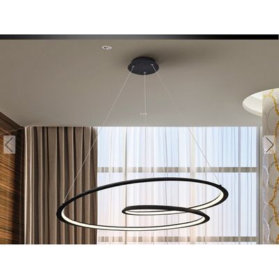 Schuller Valencia Looping LED pendant light, black. Metal, aluminium. Ø 97 cm - Thumbnail 2