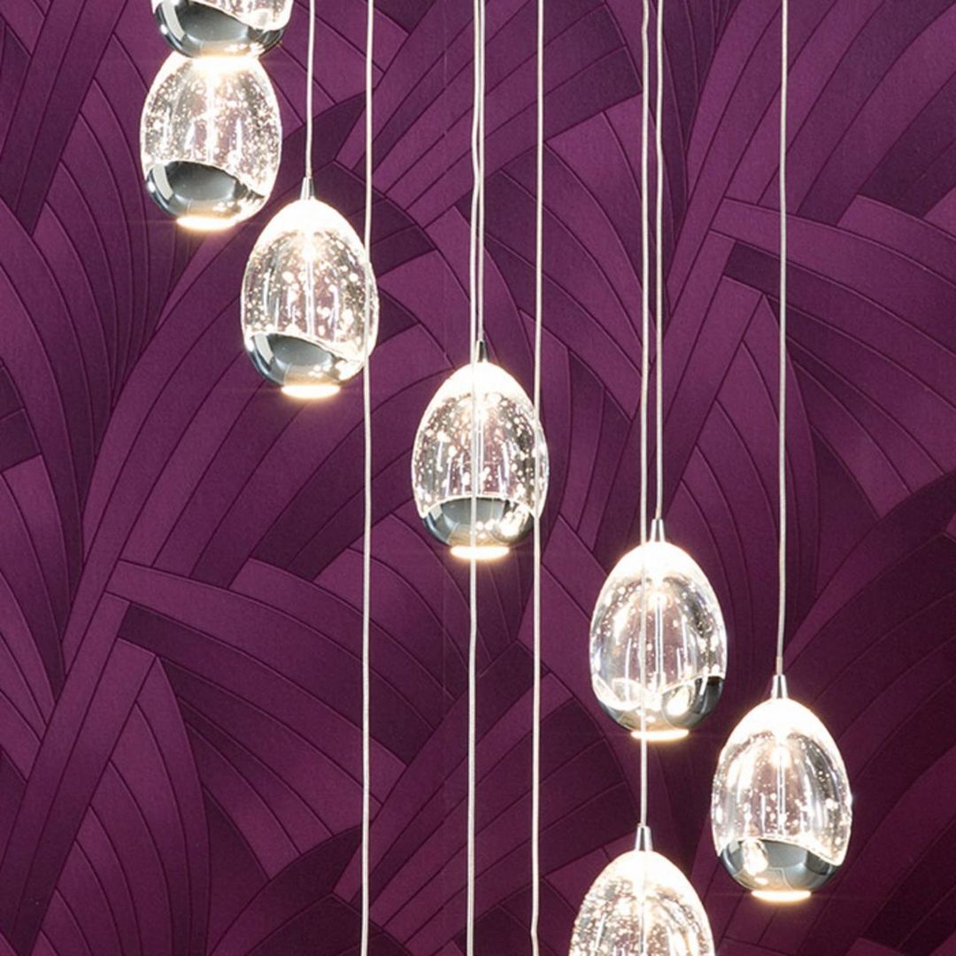 Schuller Valencia Rocio hanging light, 14-bulb, app-control, chrome - Image 1