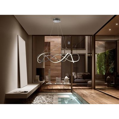 Schuller Valencia LED pendant light Molly, triac-dimmable, Ø 100 cm, chrome - Thumbnail 2