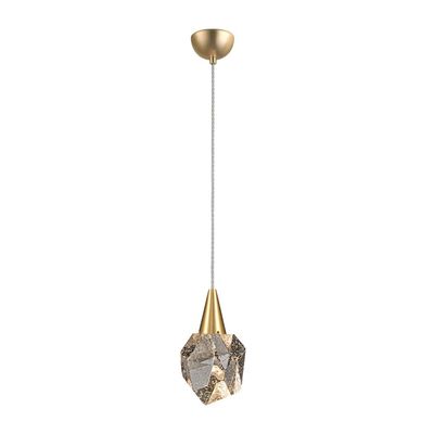 Schuller Valencia Aquaria LED pendant light, clear glass, gold, polyhedral - Thumbnail 2