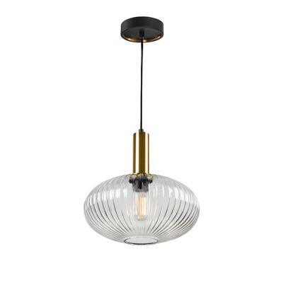 Schuller Valencia Norma pendant light, Ø 30 cm, black/clear, glass, E27 - Thumbnail 2