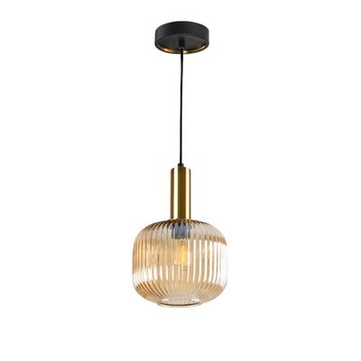 Schuller Valencia Norma pendant light, Ø 20 cm, black/amber, glass, E27 - Thumbnail 2
