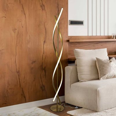 Schuller Valencia LED floor lamp Dido, metal, silicone, gold