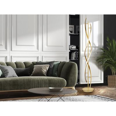 Schuller Valencia LED floor lamp Dido, metal, silicone, gold - Thumbnail 2