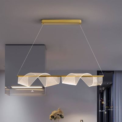 Schuller Valencia Velas 1-bulb LED hanging light, length 100 cm, gold-coloured, metal